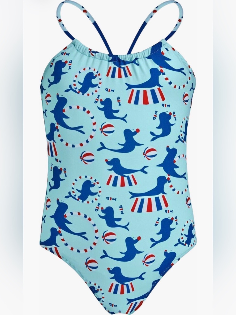 🔥 $160 Vilebrequin Girl's Circus Print 1 Piece Swimsuit Sz 14 🔥